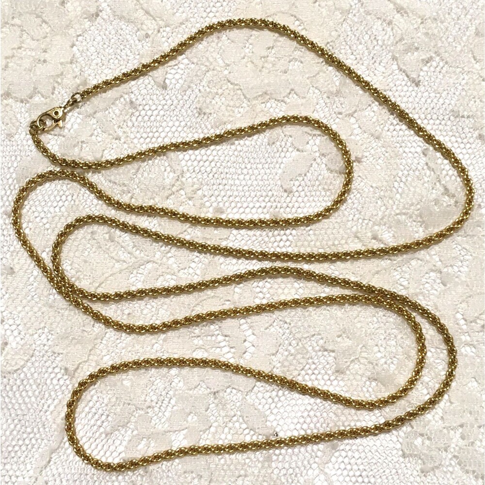 Vintage Monet Chain Necklace Layered Rope Gold Tone 34"